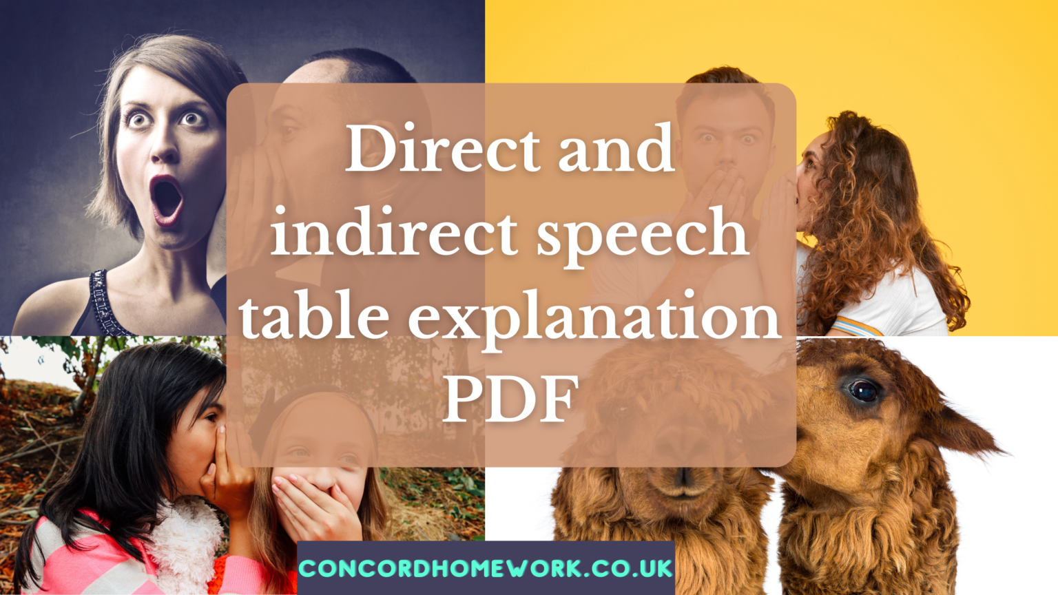 Direct and indirect speech table explanation PDF - ConcordHomework