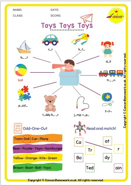 Toys Toys Toys free ESL EFL worksheets with answer keys