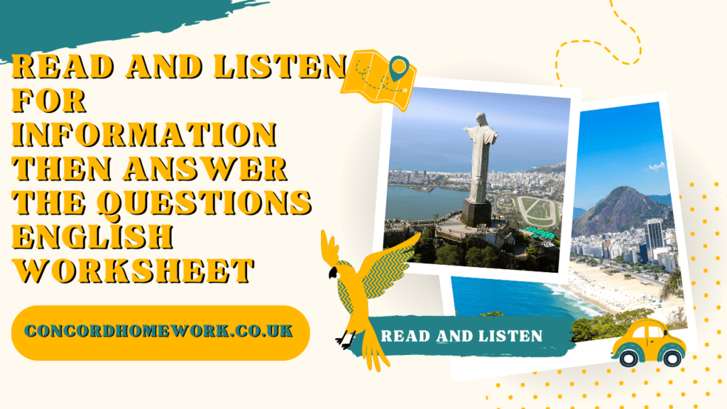 Read and listen for information then answer the questions English worksheet