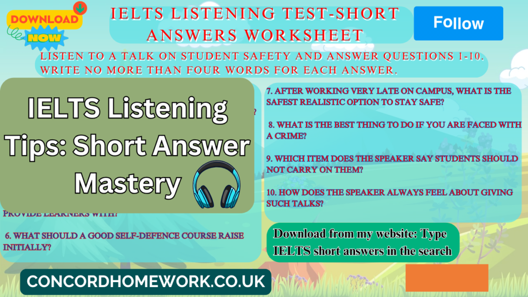 Student taking IELTS Listening Test