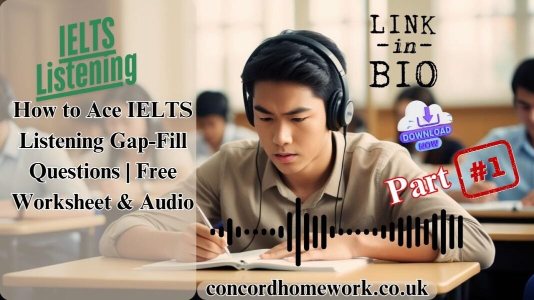 A student sitting for IELTS listening examination.