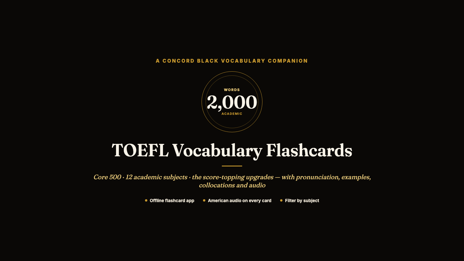 TOEFL Vocabulary Flashcards — 2,000 Academic Words
